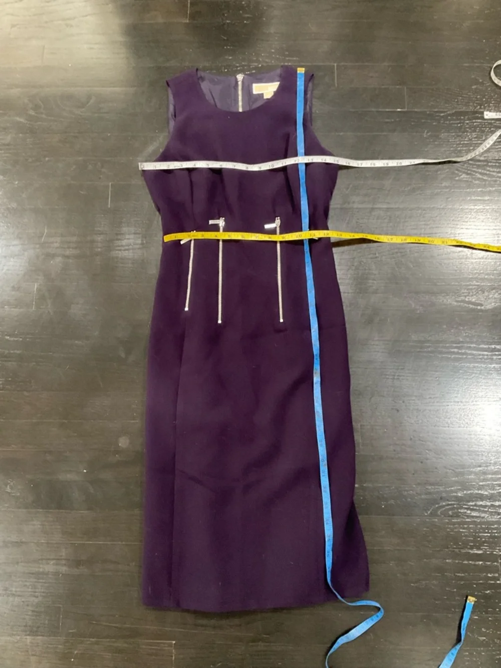 MICHAEL KORS VERTICAL ZIPPER BACK SHEATH SLEEVELESS DRESS‎